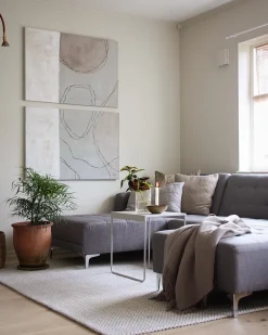 Sohvat<Beliani 4-Istuttava Kulmavuodesohva Ja Rahi Kangas Oikeak. Vaaleanharmaa Aberdeen