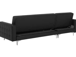 Sohvat<Beliani 4-Istuttava Kulmavuodesohva Ja Rahi Keinonahka Oikeak. Musta Aberdeen