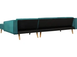 Sohvat<Beliani 4-Istuttava Kulmavuodesohva Sametti Vasenk. Vihrea Vadso