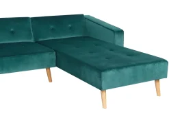Sohvat<Beliani 4-Istuttava Kulmavuodesohva Sametti Vasenk. Vihrea Vadso
