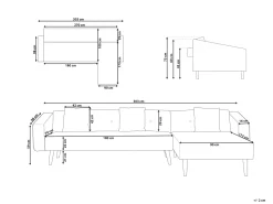 Hot Beliani 4-Istuttava Kulmavuodesohva Sametti Vasenk. Laivastonsininen Vadso
