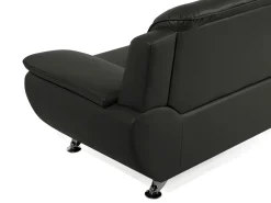 Best Beliani 2-Istuttava Musta Keinonahkainen Sohva Leira