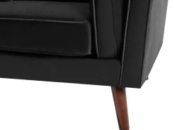 Sale Beliani 3-Istuttava Musta Sohva Lokka