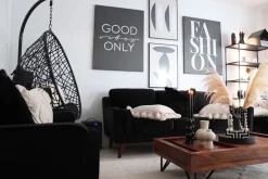 Sale Beliani 3-Istuttava Musta Sohva Lokka