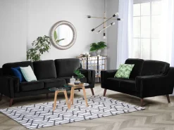 Sale Beliani 3-Istuttava Musta Sohva Lokka