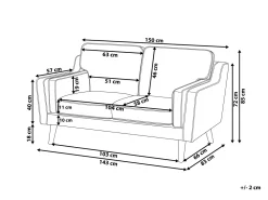 New Beliani 2-Istuttava Musta Sohva Lokka