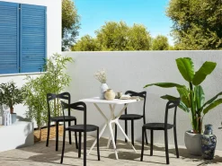 Ulkokalusteet<Beliani 4-Istuttava Mustavalkoinen Muovinen Puutarhakalustesetti Sersale / Camogli