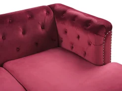 Sohvat<Beliani 3-Istuttava Punainen Vasenk. Kulmasohva Flen