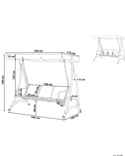 Ulkokalusteet<Beliani 3-Istuttava Puutarhakeinu Harmaa Bogart