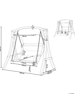 Sale Beliani 2-Istuttava Puutarhakeinu Lehtikuusi Vaalea Puu/Valkoinen Aprilia