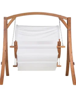 Sale Beliani 2-Istuttava Puutarhakeinu Lehtikuusi Vaalea Puu/Valkoinen Aprilia