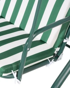 Ulkokalusteet<Beliani 3-Istuttava Puutarhakeinu Vihrea/Valkoinen Chaplin