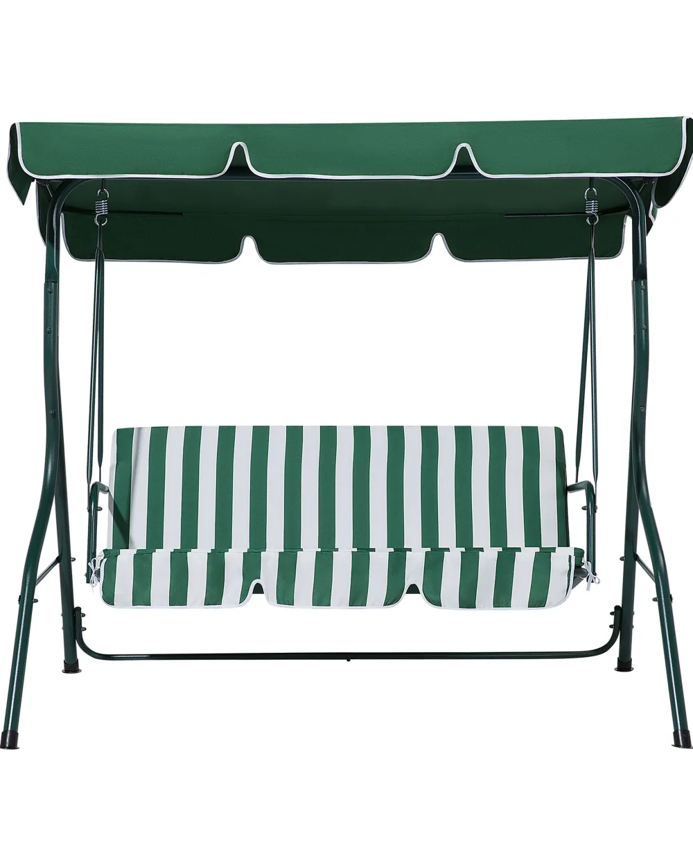 Ulkokalusteet<Beliani 3-Istuttava Puutarhakeinu Vihrea/Valkoinen Chaplin