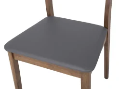 Pöydät<Beliani 4-Istuttava Ruokailuryhma Harmaa/Tumma Puu Modesto