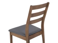 Pöydät<Beliani 4-Istuttava Ruokailuryhma Harmaa/Tumma Puu Modesto