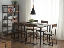 Sale Beliani 6-Istuttava Ruokailuryhma Tumma Puu/Musta Laredo