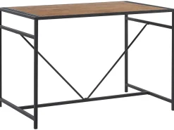 Pöydät<Beliani 4-Istuttava Ruokailuryhma Tumma Puu/Musta Burton