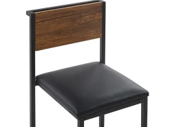 Pöydät<Beliani 4-Istuttava Ruokailuryhma Tumma Puu/Musta Burton