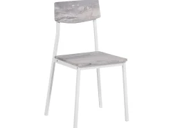 Cheap Beliani 4-Istuttava Ruokailuryhma Vaaleanharmaa/Valkoinen Bismarck