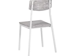 Cheap Beliani 4-Istuttava Ruokailuryhma Vaaleanharmaa/Valkoinen Bismarck