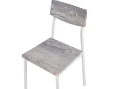 Cheap Beliani 4-Istuttava Ruokailuryhma Vaaleanharmaa/Valkoinen Bismarck