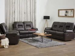 Cheap Beliani 2-Istuttava Saadettava Keinonahkainen Sohva Ruskea Bergen