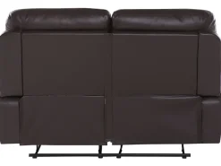 Cheap Beliani 2-Istuttava Saadettava Keinonahkainen Sohva Ruskea Bergen