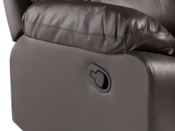 Cheap Beliani 2-Istuttava Saadettava Keinonahkainen Sohva Ruskea Bergen