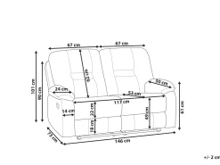 Sohvat<Beliani 2-Istuttava Saadettava Keinonahkainen Sohva Valkoinen Bergen
