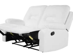 Sohvat<Beliani 2-Istuttava Saadettava Keinonahkainen Sohva Valkoinen Bergen