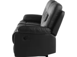 Fashion Beliani 3-Istuttava Saadettava Keinonahkainen Sohva Musta Bergen