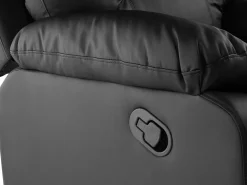 Fashion Beliani 3-Istuttava Saadettava Keinonahkainen Sohva Musta Bergen