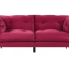 Sohvat<Beliani 3-Istuttava Samettinen Punainen Sohva Lenvik