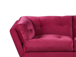 Sohvat<Beliani 3-Istuttava Samettinen Punainen Sohva Lenvik