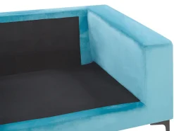 Best Beliani 3-Istuttava Samettisohva Vaaleansininen Vadstena