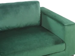 Sohvat<Beliani 3-Istuttava Samettisohva Vihrea Vadstena