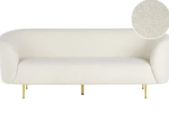 Outlet Beliani 3-Istuttava Sohva Buklee Valkoinen Loen