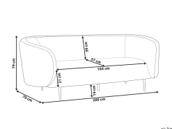 Outlet Beliani 3-Istuttava Sohva Buklee Valkoinen Loen