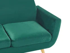 Sohvat<Beliani 3-Istuttava Sohva Irrotettavilla Paallisilla Vihrea Sametti Bernes