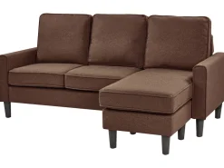 Sohvat<Beliani 3-Istuttava Sohva Ja Rahi Kangas Ruskea Avesta