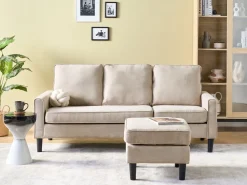 Flash Sale Beliani 3-Istuttava Sohva Ja Rahi Kangas Beige Avesta