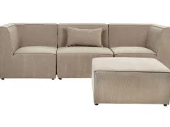 Store Beliani 3-Istuttava Sohva Ja Rahi Vakosametti Ruskeanharmaa Lemvig