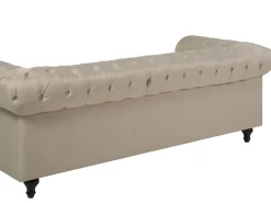 Hot Beliani 3-Istuttava Sohva Kangas Beige Iso Chesterfield