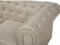 Hot Beliani 3-Istuttava Sohva Kangas Beige Iso Chesterfield