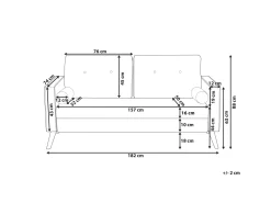 Sohvat<Beliani 2-Istuttava Sohva Kangas Beige Kalmar