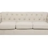 Store Beliani 3-Istuttava Sohva Kangas Beige Keskikokoinen Chesterfield