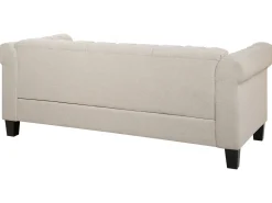 Store Beliani 3-Istuttava Sohva Kangas Beige Keskikokoinen Chesterfield