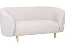 Sohvat<Beliani 2-Istuttava Sohva Kangas Beige/Kulta Loen