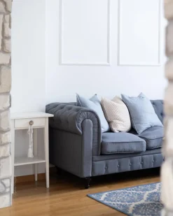 Sohvat<Beliani 3-Istuttava Sohva Kangas Harmaa Chesterfield