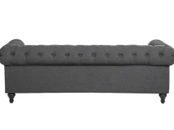 Sohvat<Beliani 3-Istuttava Sohva Kangas Harmaa Chesterfield